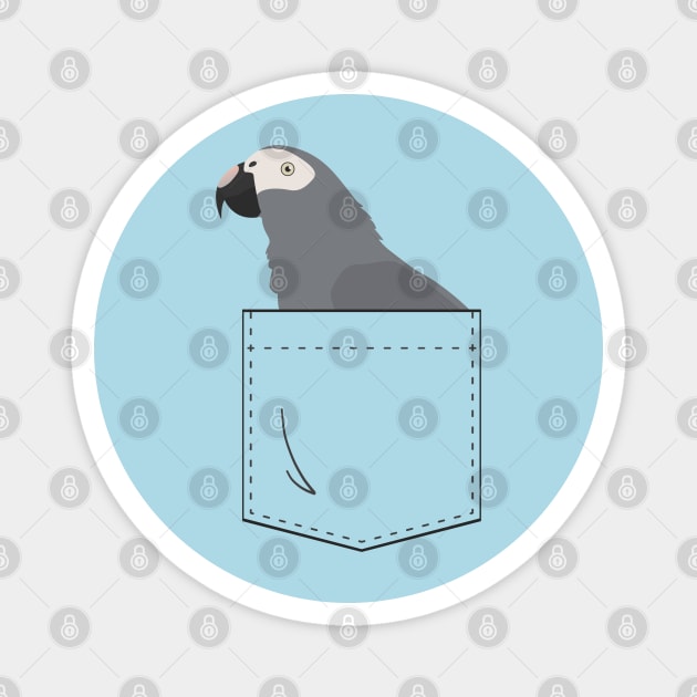 Timneh African Grey Parrot In Your Front Pocket Magnet by Einstein Parrot